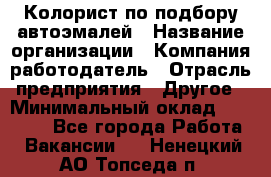 Колорист по подбору автоэмалей › Название организации ­ Компания-работодатель › Отрасль предприятия ­ Другое › Минимальный оклад ­ 15 000 - Все города Работа » Вакансии   . Ненецкий АО,Топседа п.